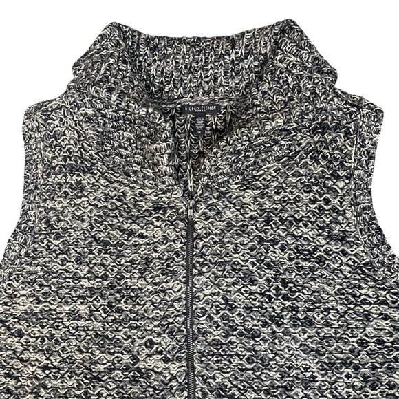 Women’s Eileen Fisher Yak Merino Wool Blend Knit Sweater Vest Full Zip Gray 1X - Picture 2 of 11